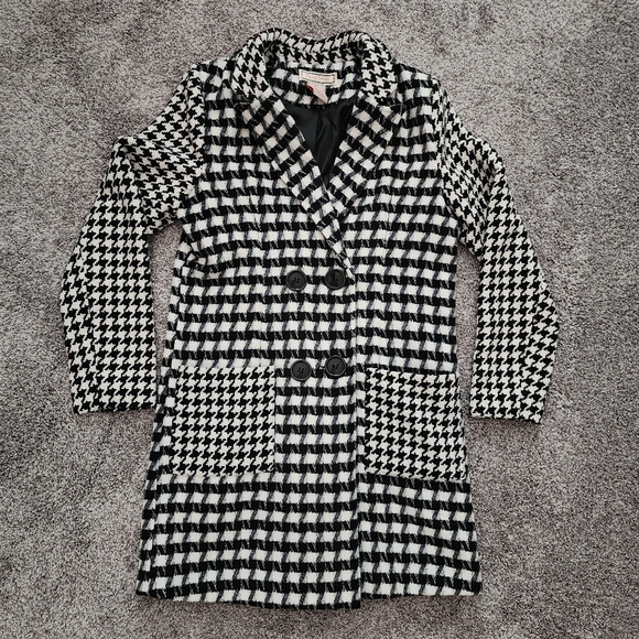 Flying Tomato Black And White Houndstooth Coat Size S But Fits XS - Picture 2 of 11